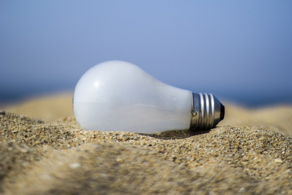 Light Bulb Electricity on sand