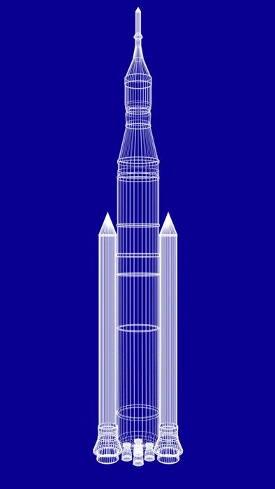 blue background with white tower
