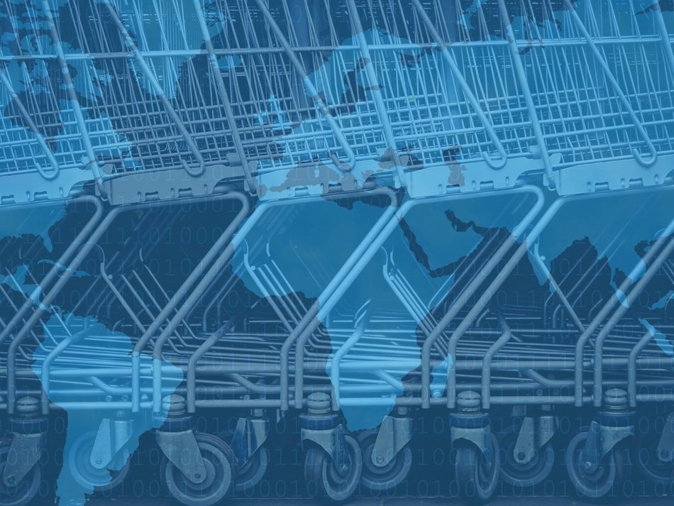Blue electronic market image