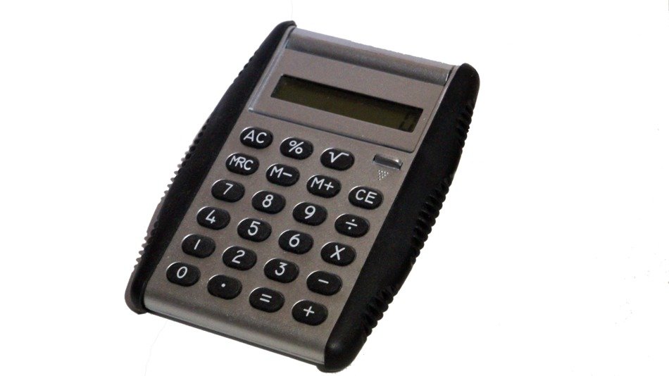 calculator with rubber black accents as an illustration