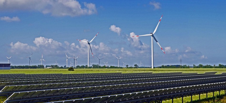 Solarpark on a field