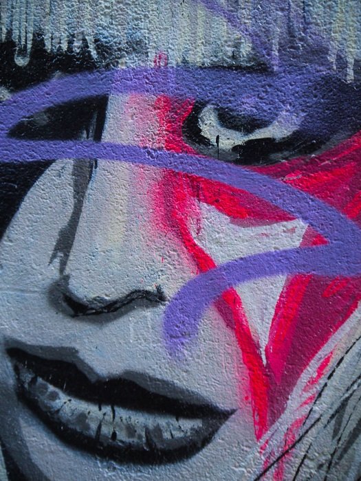 the face of urban graffiti drawing