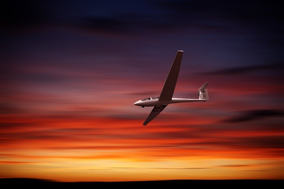 Glider in the afterglow