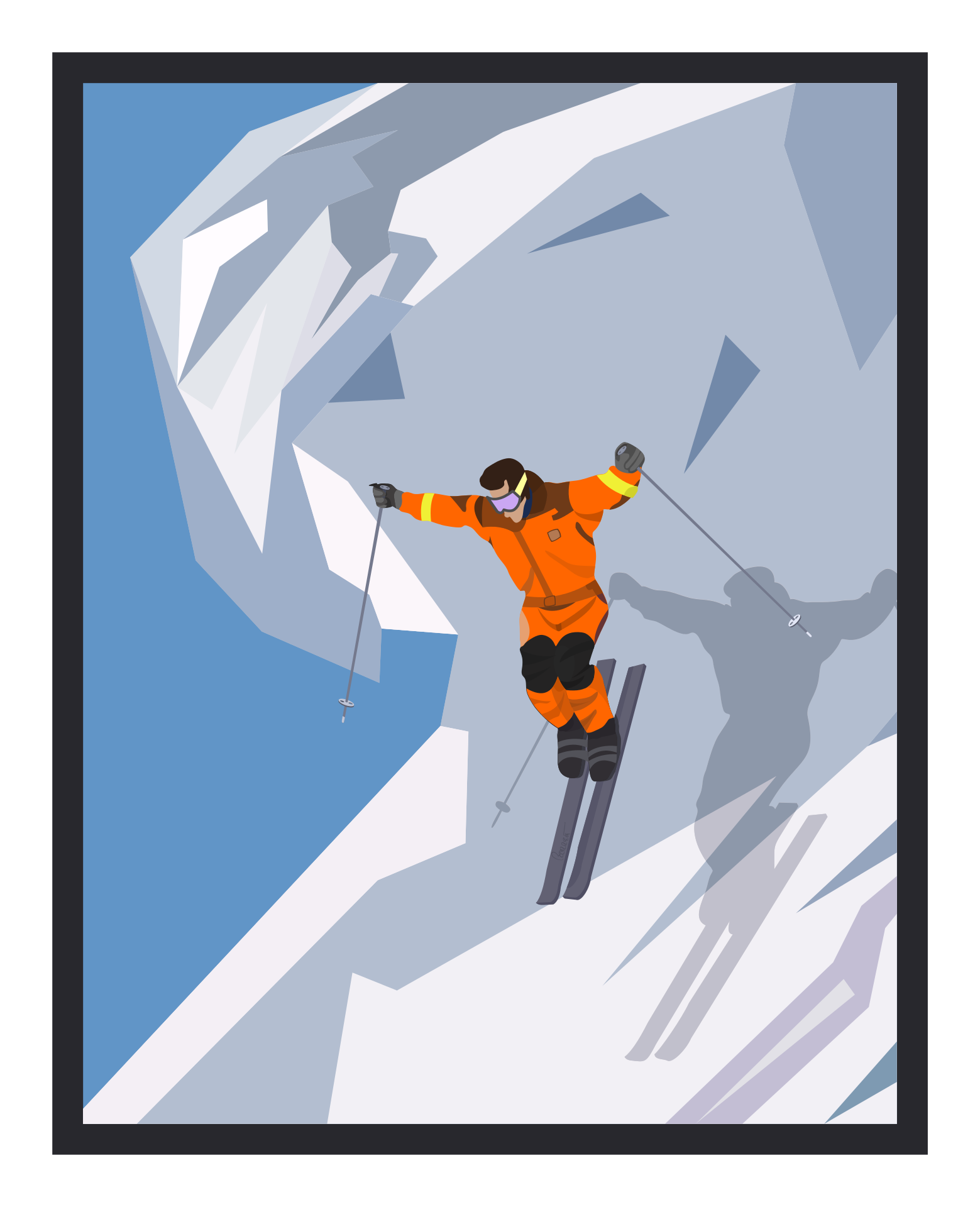 Abstract image of a skier in the mountains free image download