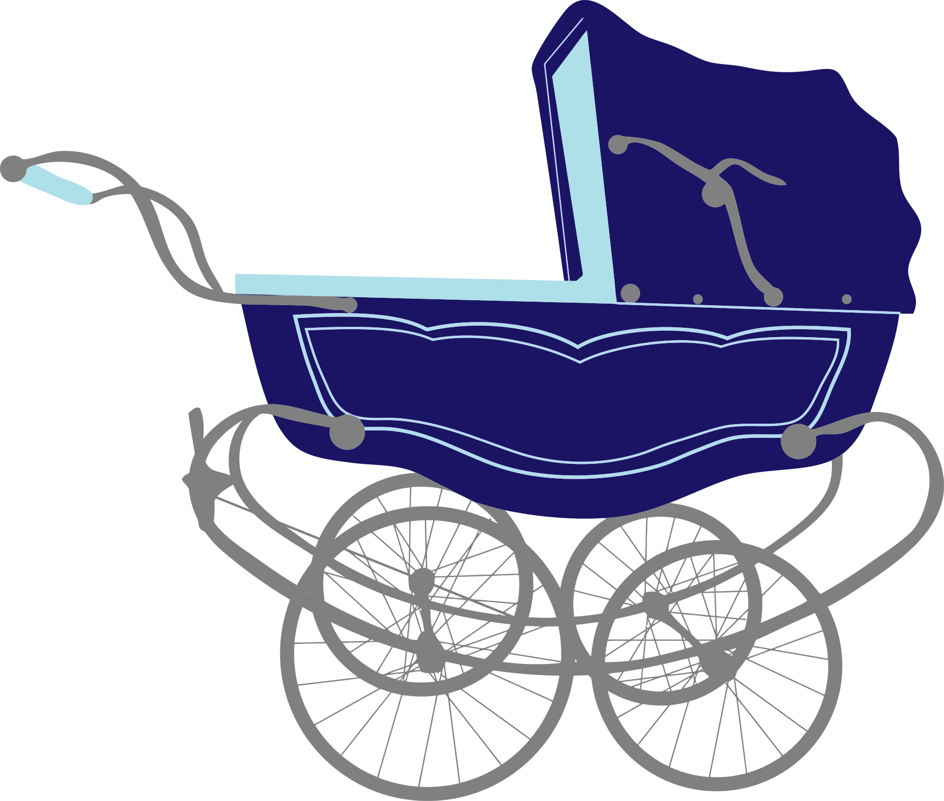 Colorful baby carriage clipart free image download
