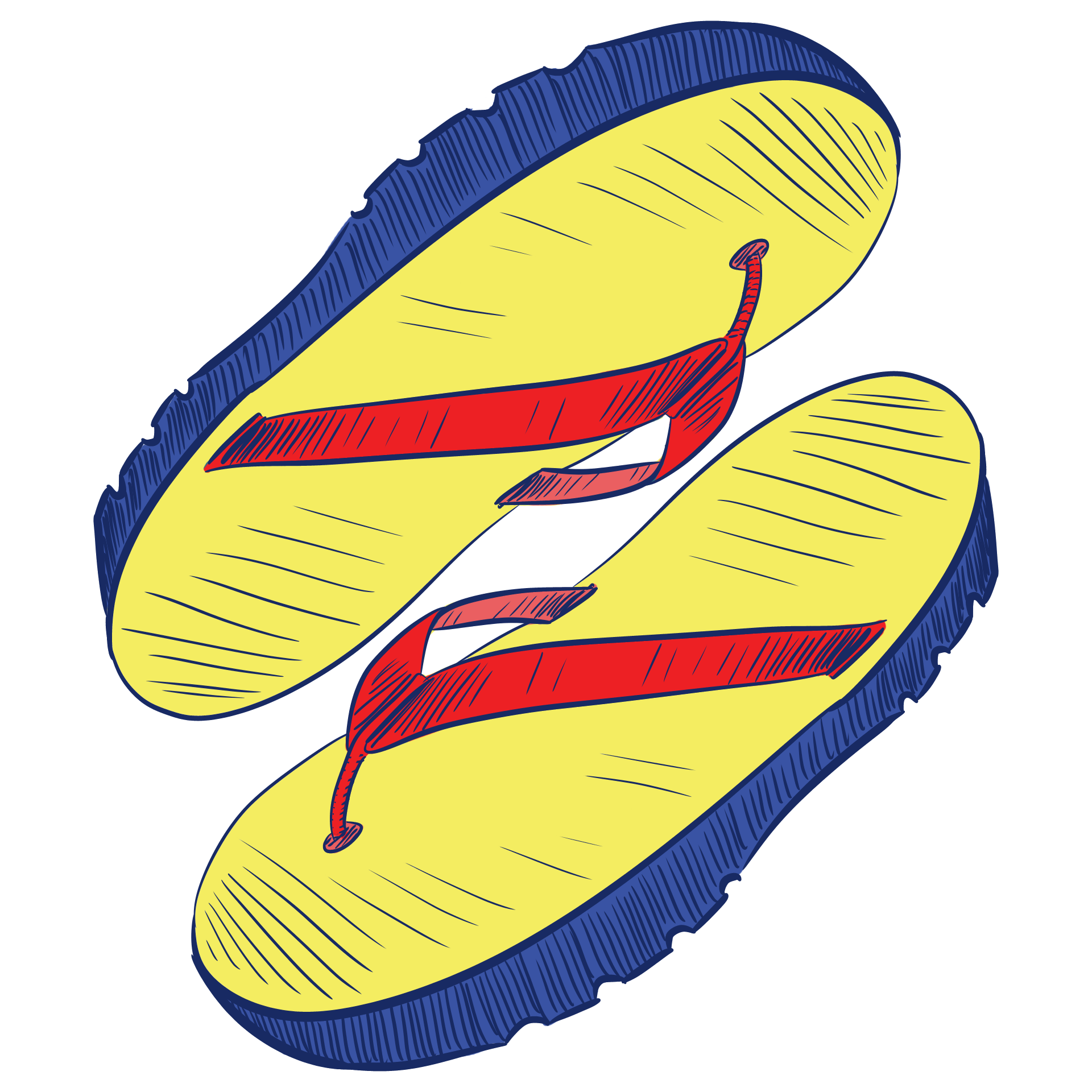 Drawing of Flip Flops Sandals free image download