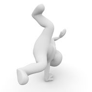 clipart of A man figurine standing on one hand