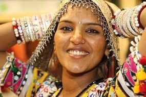 cheerful girl, indian Folklore Dancer