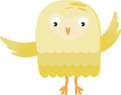 Yellow dancing owl as a clipart