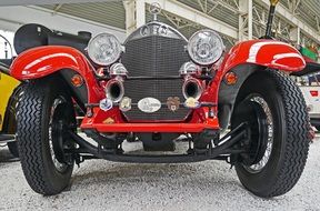 beautiful vintage red mercedes car from 1920 years