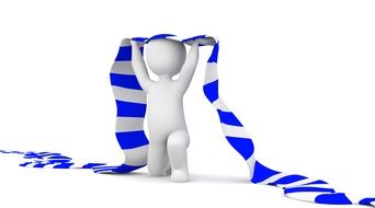 3d figure with a fan football scarf