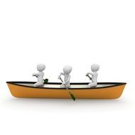 three figures in a boat