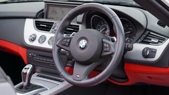 dash panel of a luxury sports car BMW