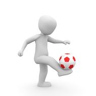 white figure with a white-red soccer ball