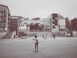 Skateboarding in the park