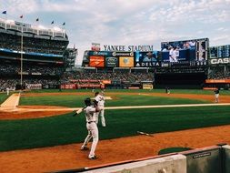 baseball field with players