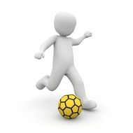 male white figure plays football