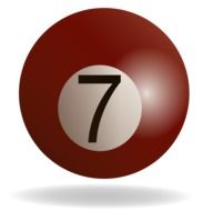 Brown Billiard Ball number 7, illustration