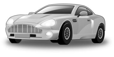 Silver Aston Martin Car drawing