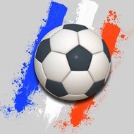 ball and the colors of France as a symbol of the European football championship