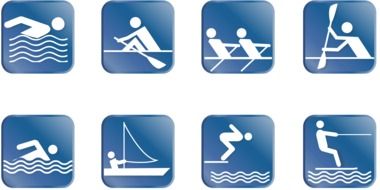 pictogram with water sports