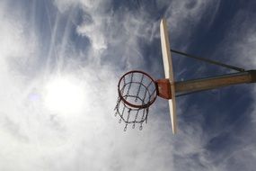 basketball court under the bright sun