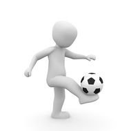 white figure with a black-white soccer ball