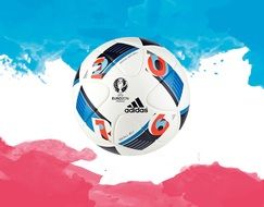 soccer ball on the background of the colors of the flag of france as an illustration
