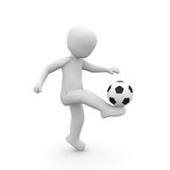 figurine with a black-white soccer ball