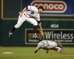 baseball players in motion