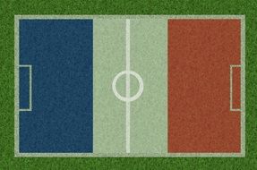 football field in french flag colors
