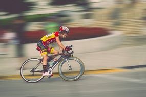cycling in a blurry background