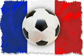 soccer ball on the background of the French flag