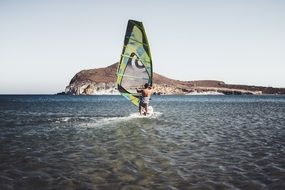 surfer on the water, spain, andalusia