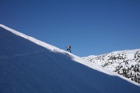 climb the snow mountain in the Alps