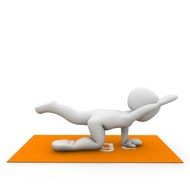 yoga as a spiritual rest on orange carpet