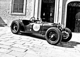 Vintage Racing Car black and white photo