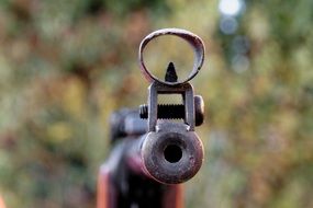 barrel of a rifle on a blurred background