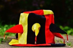 colorful hat of a football fan