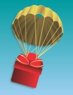 Gift on parachute clipart