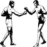 Boxers Fight Men drawing