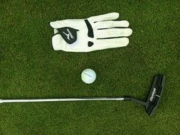 golf equipment on green grass