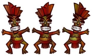 drawn dance of a polynesian tribe