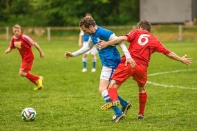 soccer action on the pitch