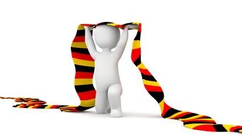 three-color scarf as an accessory of a bright fan