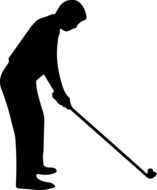 silhouette of a golfer