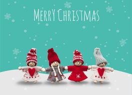 Colorful snowy "Merry Christmas" card