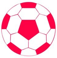 red-white soccer ball on a white background