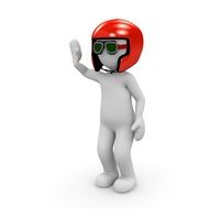 race car driver in a red helmet