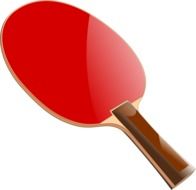 Red pingpong bat clipart